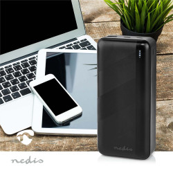 Nedis Externe Powerbank - 32000 mAh, 2 uitgangen USB-C/USB-A, PD 65W