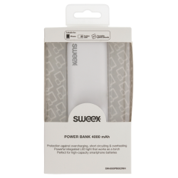 Sweex batterie de secours pour telephone 4000 mAh USB Blanc
