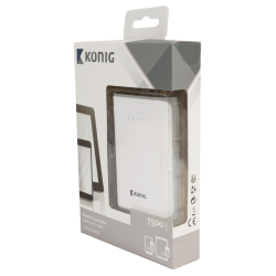 König Portable Power Bank Lithium-Ion 7500 mAh USB White