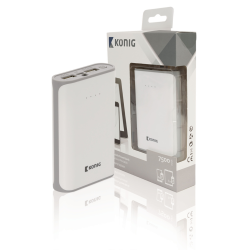 König batterie de secours pour telephone Lithium-ion 7500 mAh USB Blanc