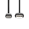 Nedis USB-Kabel USB 2.0 USB-A Male USB-C™ Male 480 Mbps Vernikkeld 2.00 m Rond PVC Zwart