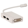 Kabel Mini-DisplayPort Male - DisplayPort Female / DVI-D 24+1 / HDMI Female 0.20 m Wit