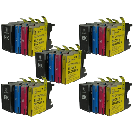 5 Pack 4 Compatibele inktpatronen LC-1280